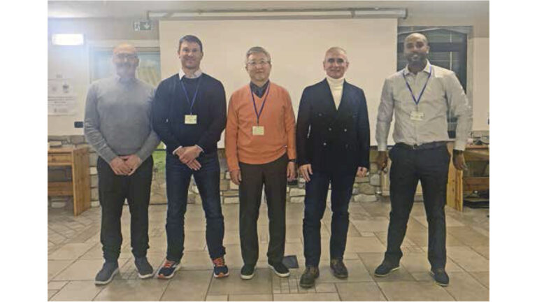 I Relatori della prima giornata di lavori, da sinistra: AndreaGraziani, Gordon Airey, Richard Y. Kim, Francesco Canestrari e Zegeye Eyoab