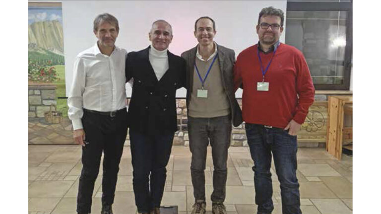 I Relatori della terza giornata di lavori, da sinistra: Berardo Naticchia, Francesco Canestrari, Vincenzo Punzo e Nicolas Hautière